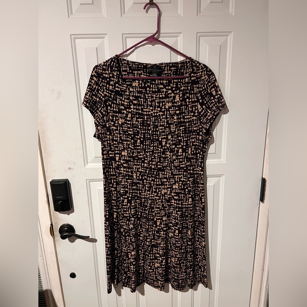 Cocomo Black and Cream Geometric Midi Dress